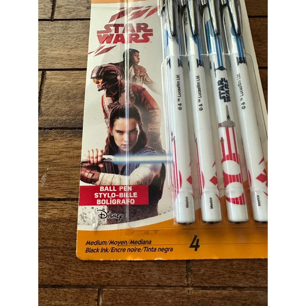 Bic Star Wars Ballpoint Pens 4 Pack‎ Black Ink Medium Point MSSWP41 New 2018